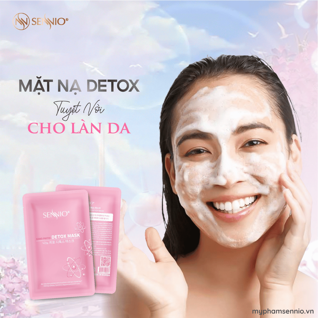 Mặt nạ sủi bọt detox da sáng da ngừa mụn, se khít chân lông Sennio Nano Phyto Detox Face 5ml SNO 846