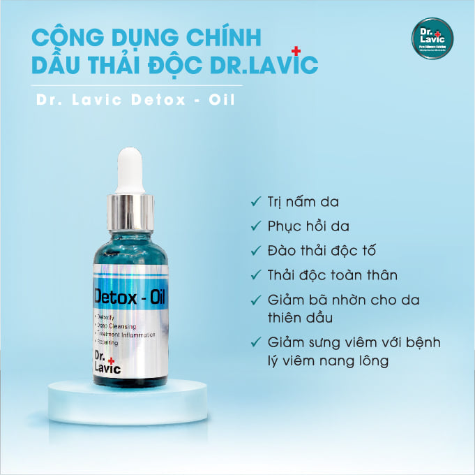 Dầu thải độc tố, giảm tiết bã nhờn, giảm sưng viêm Se Khít Lỗ Chân Lông Công Nghệ USA DR.LAVIC Detox - Oil 30ML - DR913M