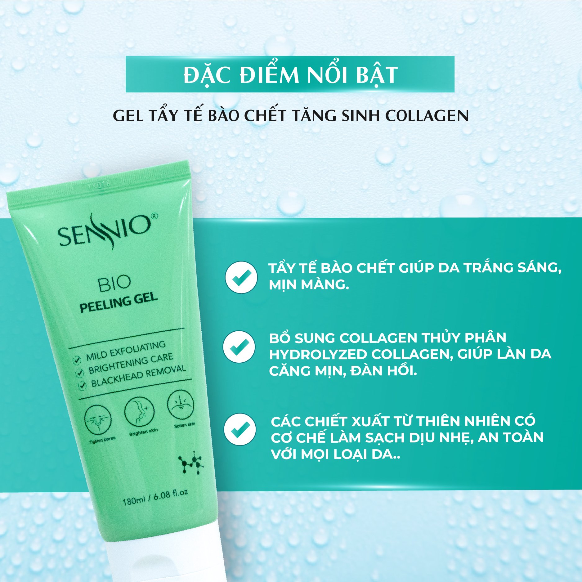Bộ sản phẩm làm sạch da Sennio - Combo chất nhà sạch da xinh