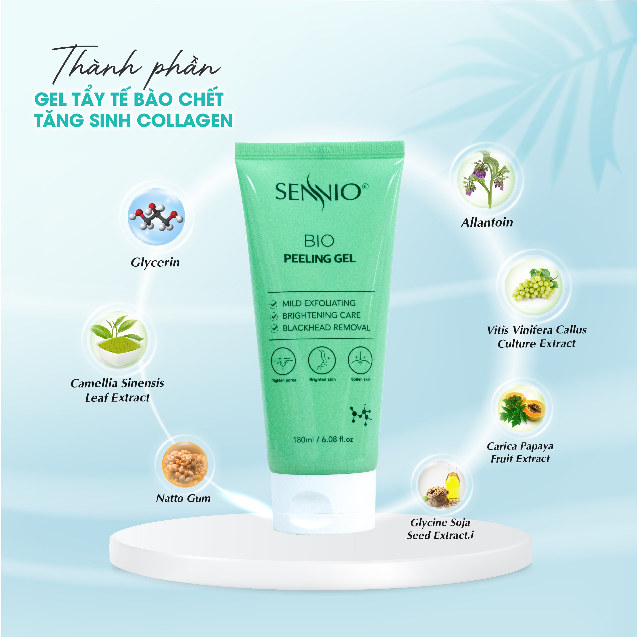 Bộ 3 dưỡng da làm sạch tăng sinh collagen kiềm dầu cho da - Combo gel tẩy tế bào chết nước hoa hồng mặt nạ sủi bọt
