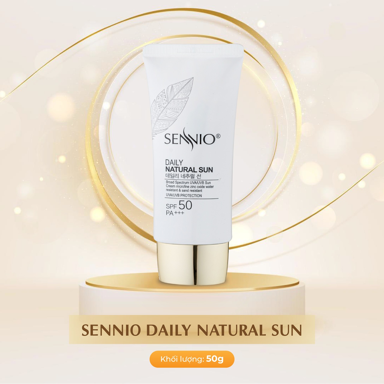 KEM CHỐNG NẮNG DƯỠNG DA,KIỀM DẦU SENNIO - Sennio daily natural cream SPF50 PA+++ SENNIO SNO 803