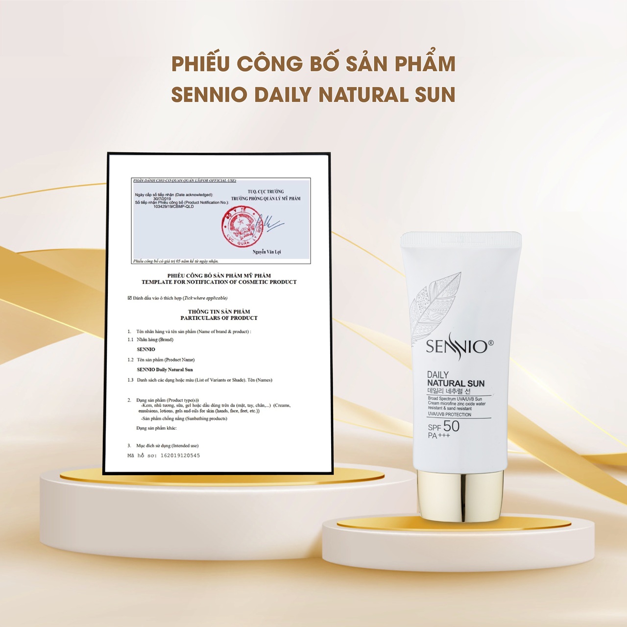 KEM CHỐNG NẮNG DƯỠNG DA,KIỀM DẦU SENNIO - Sennio daily natural cream SPF50 PA+++ SENNIO SNO 803