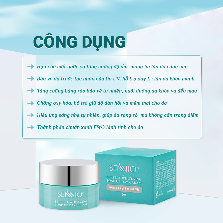Kem ngày tái sinh, phục hồi da căng bóng - Sennio Perfect Whitening Day Cream - SENNIO SNO 829