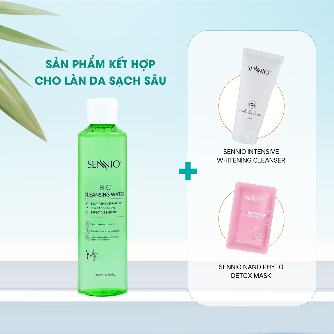 Nước tẩy trang làm sạch sâu Sennio Bio Cleansing Water 200ml SNO 836