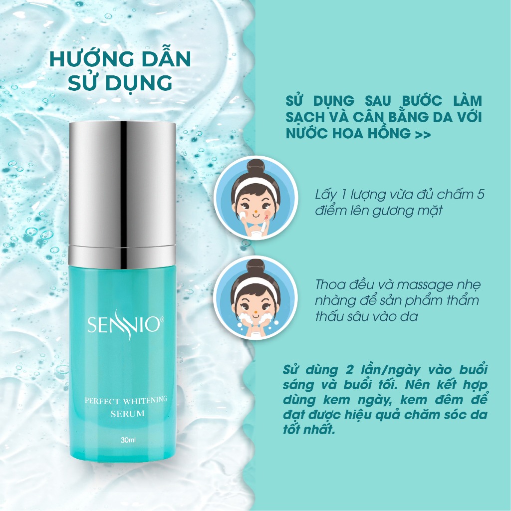 Tinh chất tái sinh, phục hồi da căng bóng Sennio Perfect Whitening Serum - SENNIO SNO 828