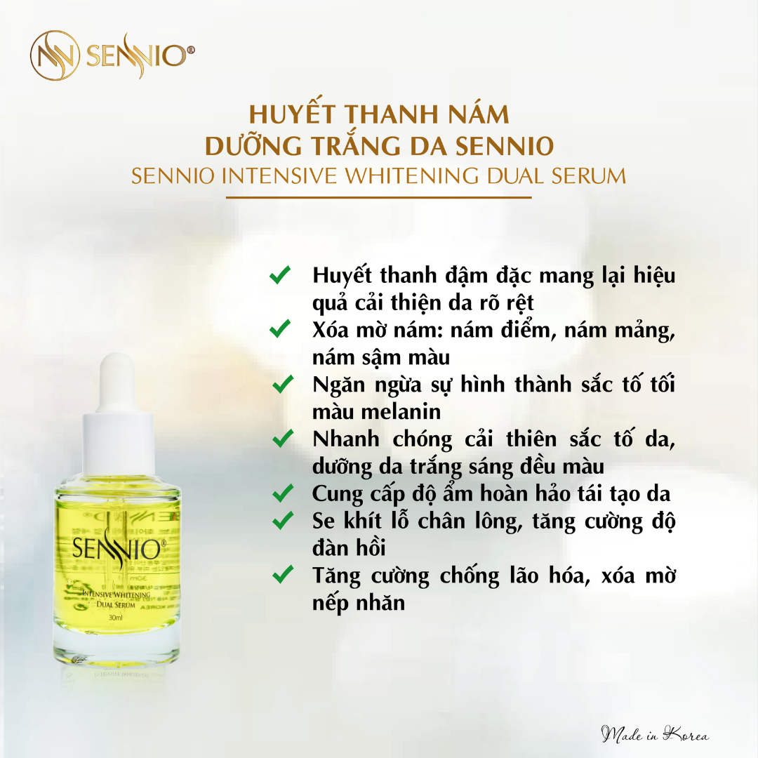 Bộ 4 sản phẩm nám trắng da sennio mờ sạm nám - giảm thâm mụn, dưỡng trắng da  - Intensive Pigmenttation Treatment Set 4  - SENNIO SNO 660-43