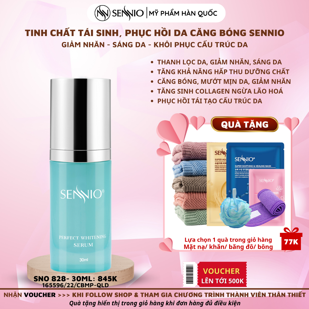 Tinh chất tái sinh, phục hồi da căng bóng Sennio Perfect Whitening Serum - SENNIO SNO 828