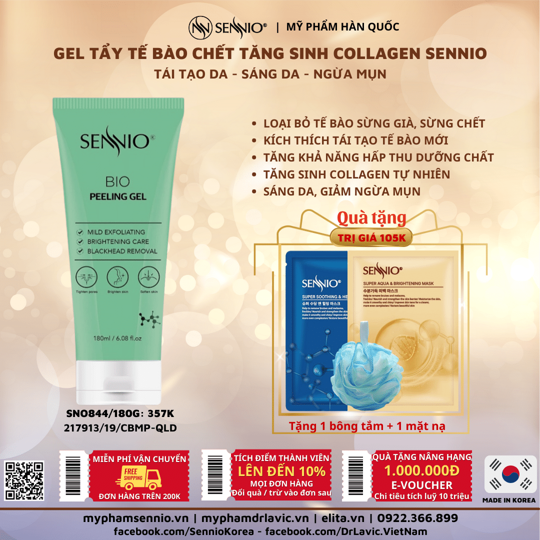 Tẩy tế bào chết mặt bổ sung Collagen Sidumi Premium Collagen Peeling làm sạch sâu, phù hợp cho da dầu mụn 180ml  Sennio SNO 844
