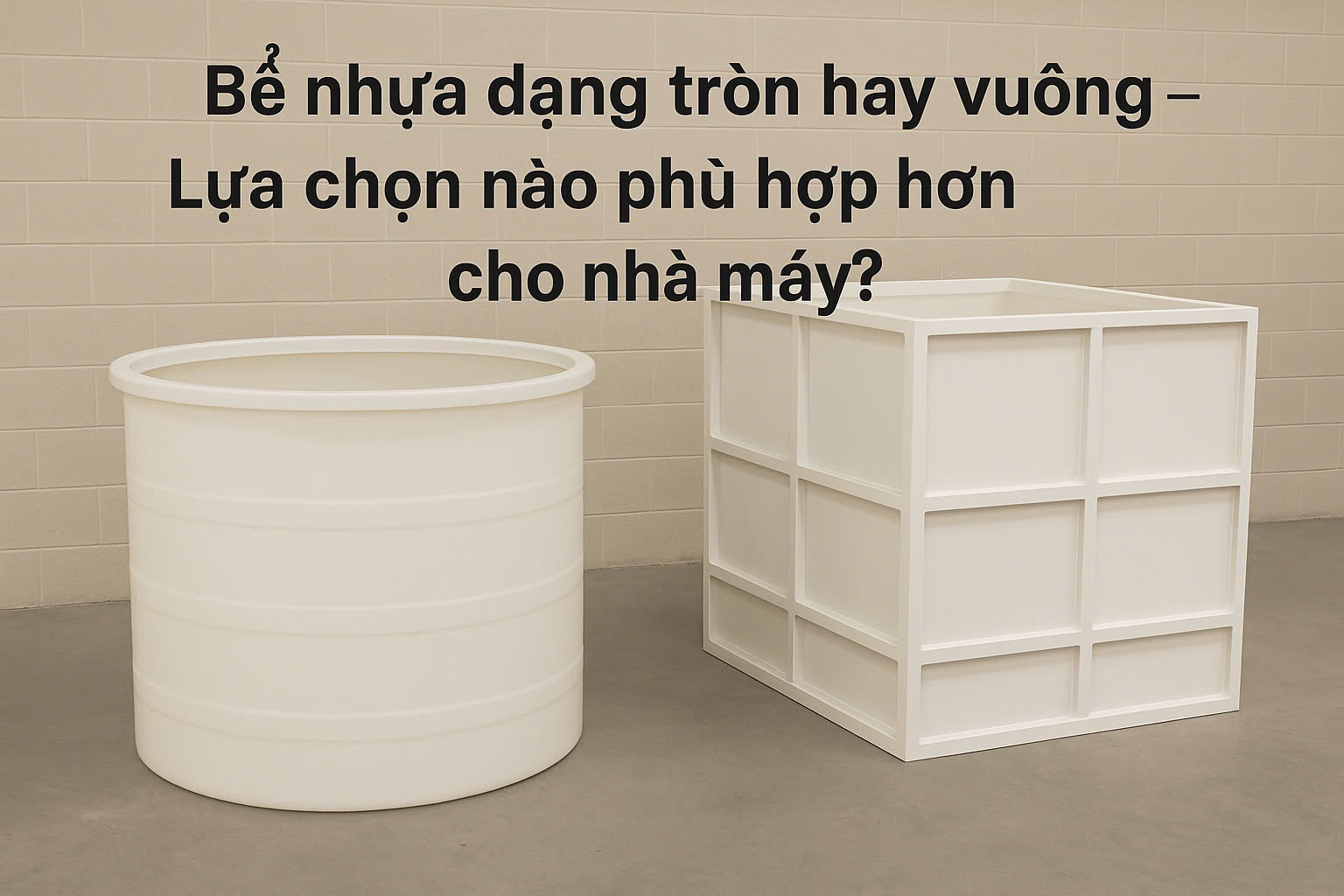 Bể nhựa dạng tròn hay vuông – Lựa chọn nào phù hợp hơn cho nhà máy?