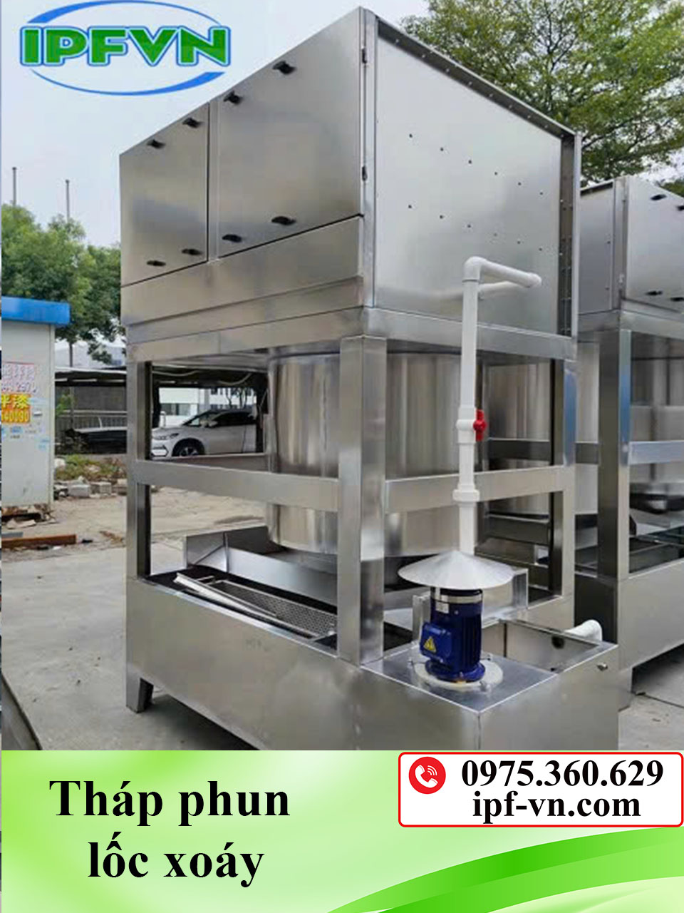 Tháp phun lốc xoáy trong hệ thống xử lý đa tầng