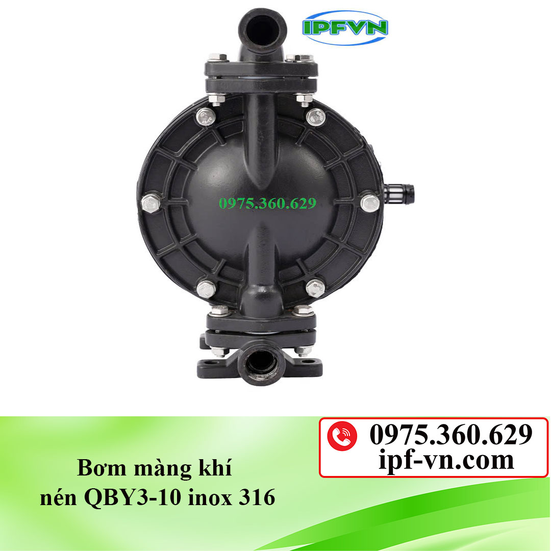 Bơm màng khí nén QBY3-10 inox 316