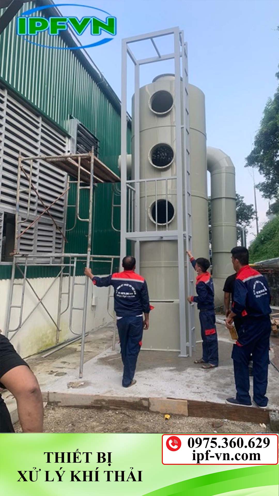 Lắp đặt tháp xử lý khí thải