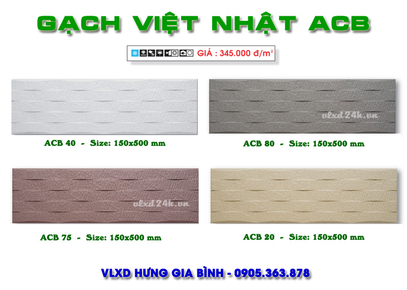 Gạch ốp tường Việt Nhật ACB 15x50