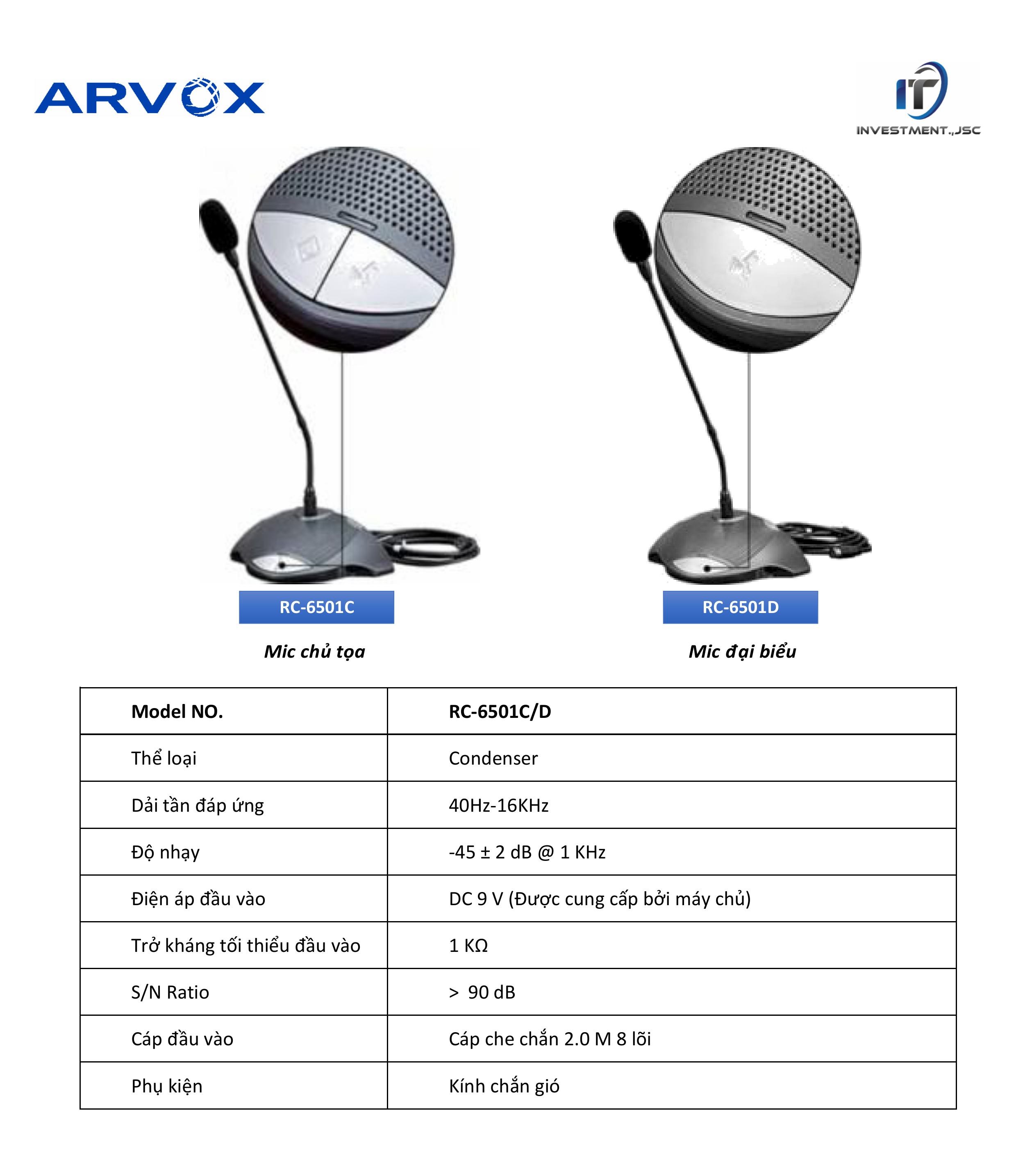 Micro hội thảo có dây kỹ thuật số RC-6501C/D