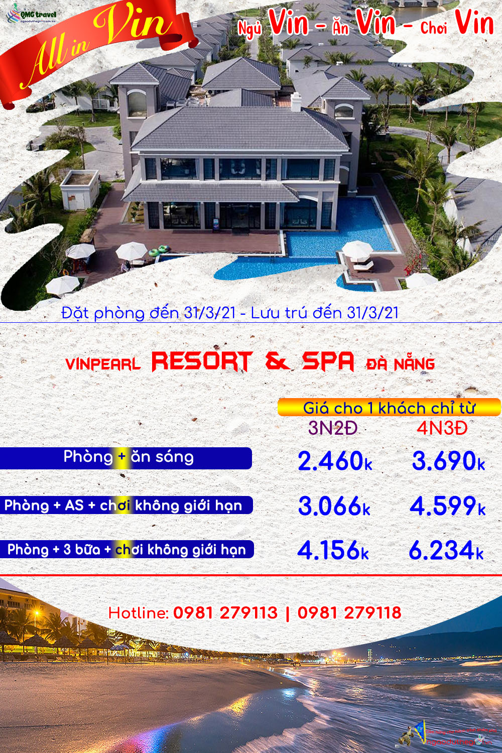 combo Vinpearl Đà Nẵng resort & spa giá rẻ