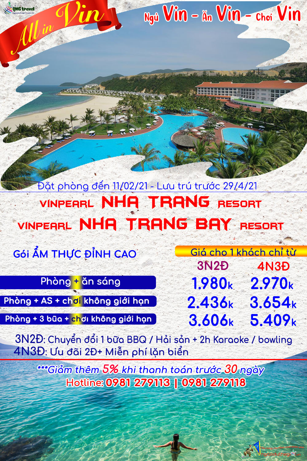 combo Vinpeal resort & spa Nha Trang giá rẻ