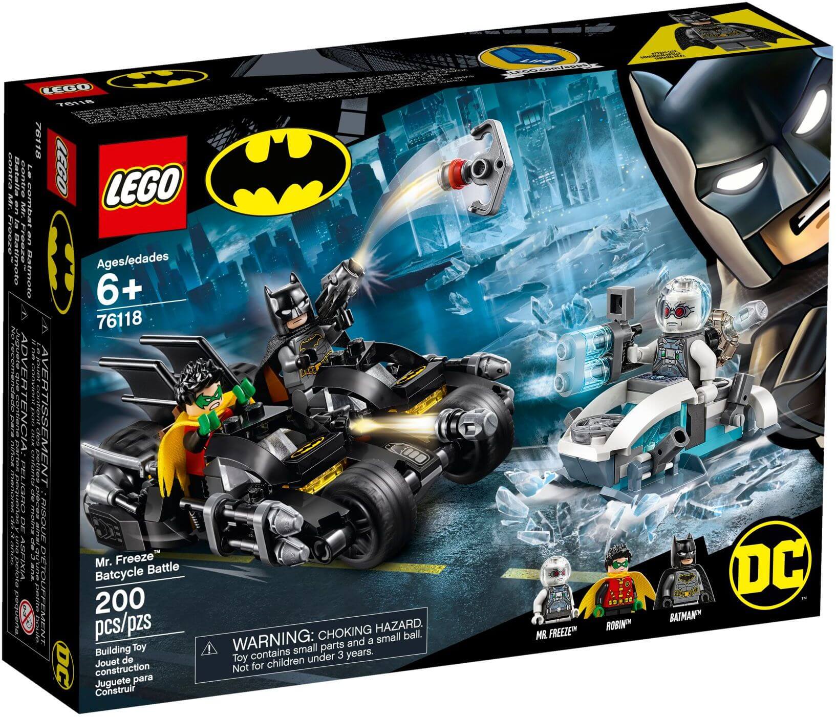 Đồ chơi LEGO DC Comics Super Heroes 76118 - Siêu Xe Batcycle đại chiến Mr.  Freeze (LEGO 76118 Mr. Freeze™ Batcycle™ Battle)