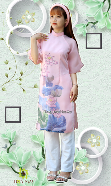 Áo dài nữ hiện đại - Hồng sen