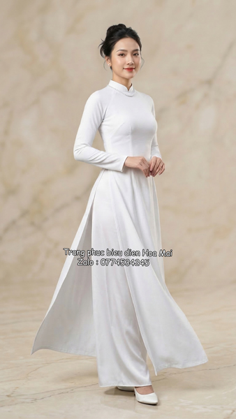 Áo dài nữ truyền thống - Trắng lụa