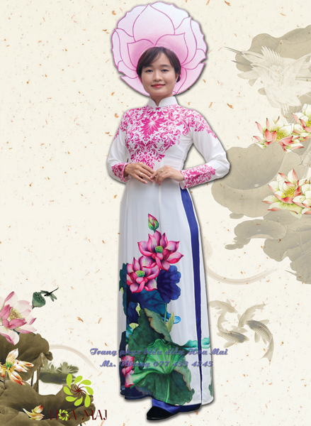 Áo dài nữ truyền thống - Lụa Sen Tím Cẩm (ko phụ kiện)