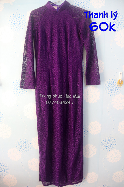 Áo dài nữ TT - Tím ren Huế - Trang phục Hoa Mai