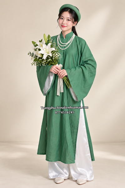 Áo tấc ngũ thân nữ - Xanh rêu