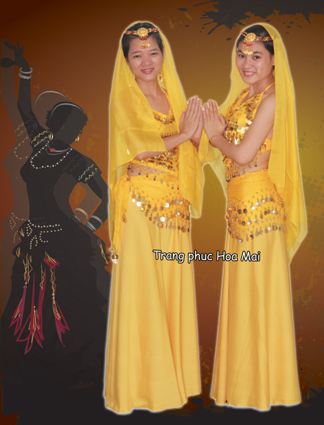 Trang phục Belly dance nữ váy - Vàng yếm