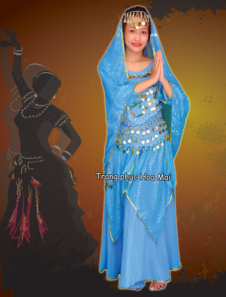 Trang phục Ấn Độ - Belly Dance - Xanh dương