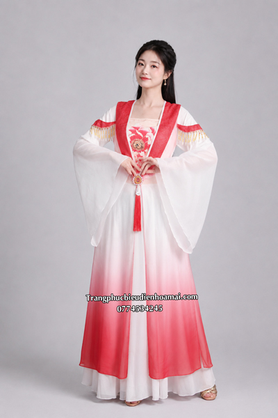 Cổ trang nữ - Đỏ trắng ngọc (Ko cài tóc)