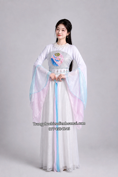Cổ trang nữ - Trắng Xanh Hồng Ngọc (Ko cài tóc)