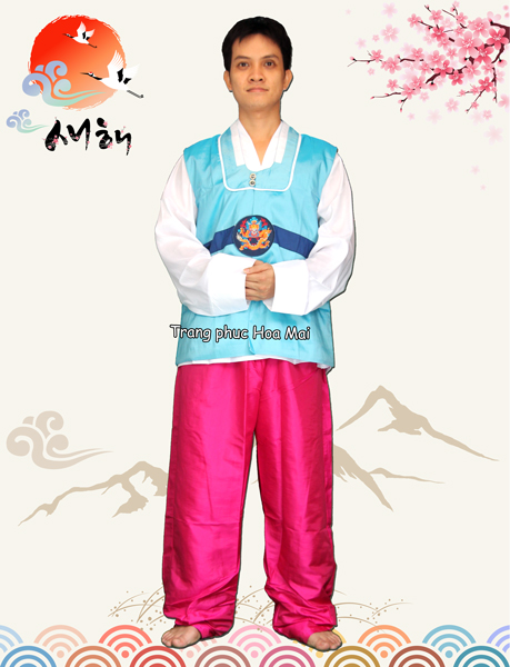 Trang phục Hanbok nam - Xanh dương nhạt