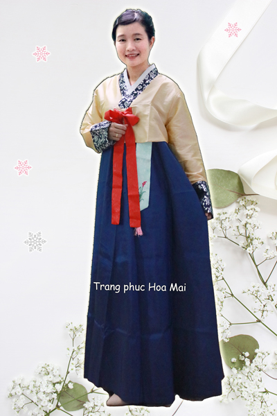 Hanbok Hàn Quốc Truyền Thống Áo Trắng Váy Xanh Có Tua Rua Giá Tốt   BBCosplaycom