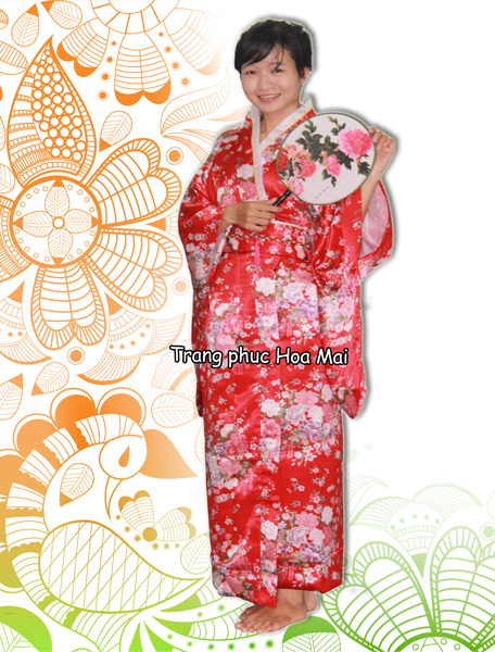 Trang phục Kimono nữ - Đỏ phi