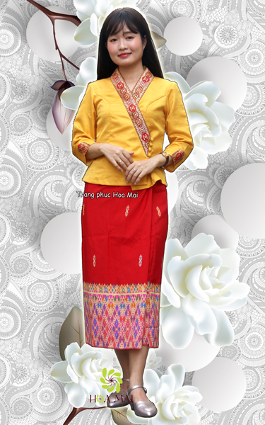 Trang phục Lào nữ - Vàng