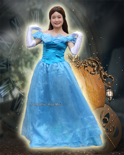 Váy công chúa Elsa màu xanh cho bé gái 3-9 tuổi - Mẫu mới Frozen 2