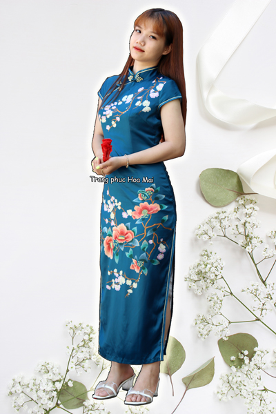 Váy Dạ Hội VD018 - XANH ĐẬM - Thanh An Dress