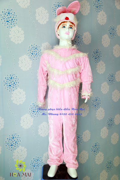 Thú rối hở mặt Thỏ hồng thiếu nhi - Cao 1m2