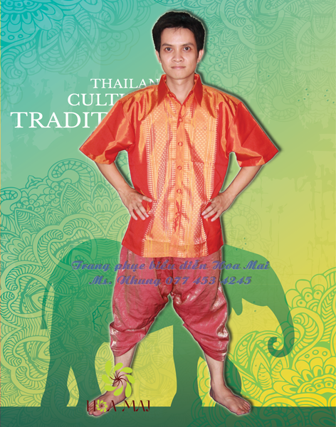 Trang phục Thái Lan nam - Cam sơ mi