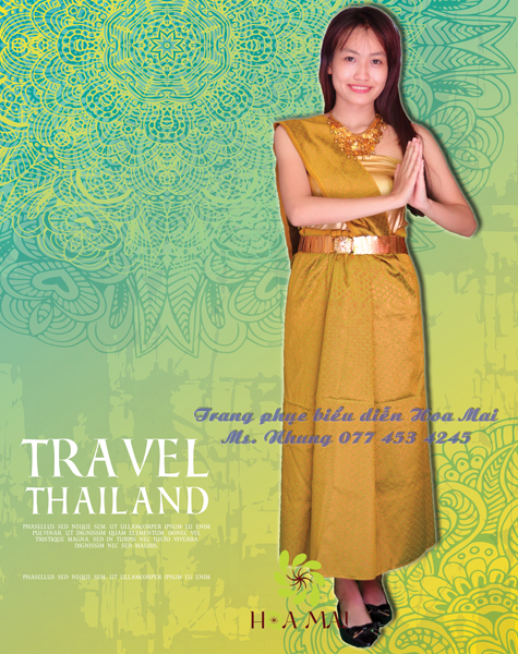 Trang phục Thái Lan nữ - Vàng đậm cung đình