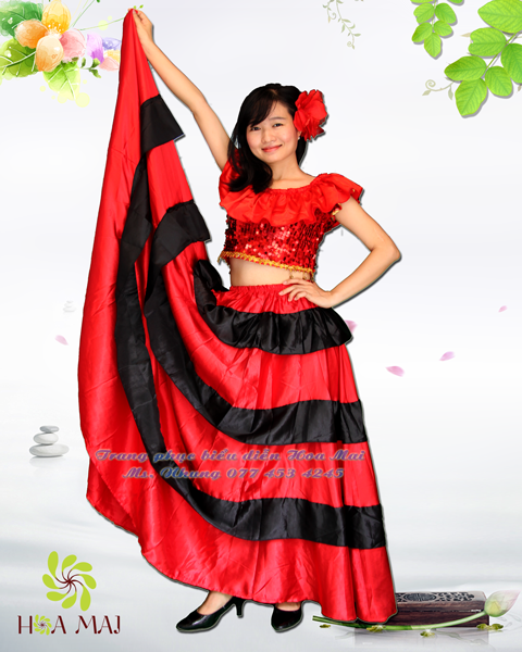 Váy Tây Ban Nha Flamenco Đỏ Đen  Kim Khôi Shop Bán Và Cho Thuê Trang Phục  Các Loại Giá Rẻ Tại TPHCM