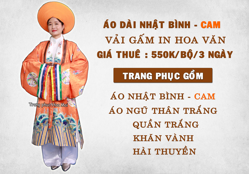 Việt Phục Áo dài Nhật Bình - Cam