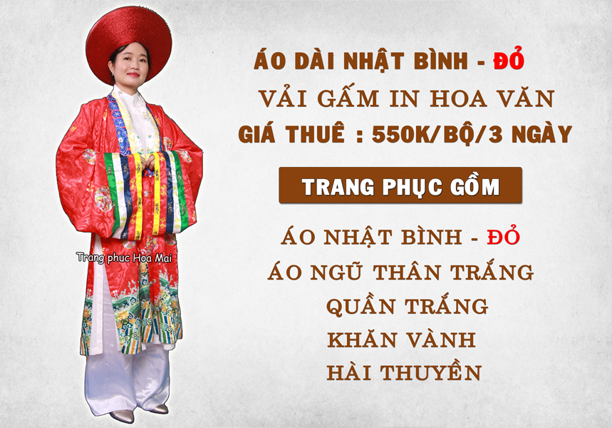 Việt Phục Áo dài Nhật Bình - Đỏ