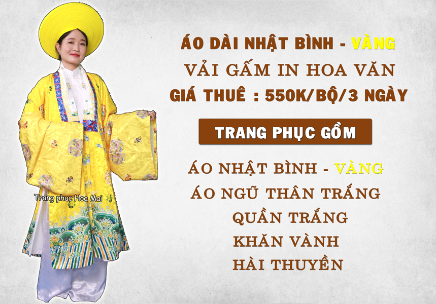 Việt Phục Áo dài Nhật Bình - Vàng