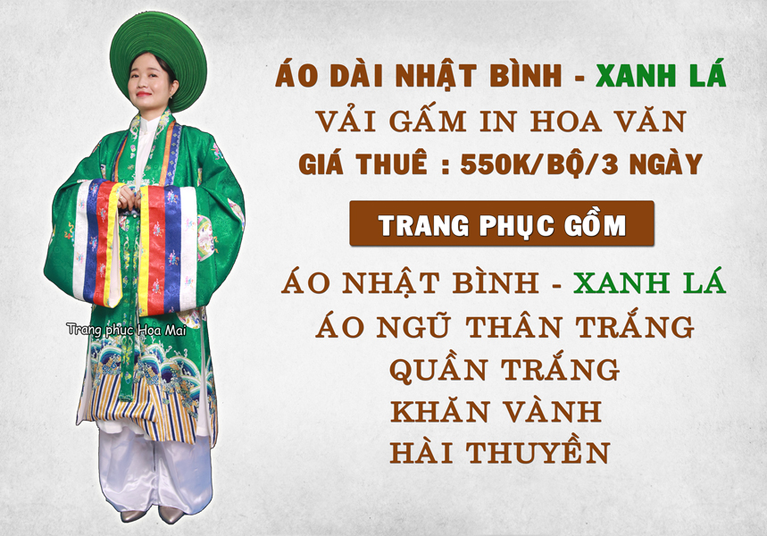 Việt Phục Áo dài Nhật Bình - Xanh lá