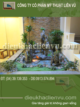 Trang trí tiểu cảnh thác nước sân thượng Trang trí tiểu cảnh thác nước sân thượng