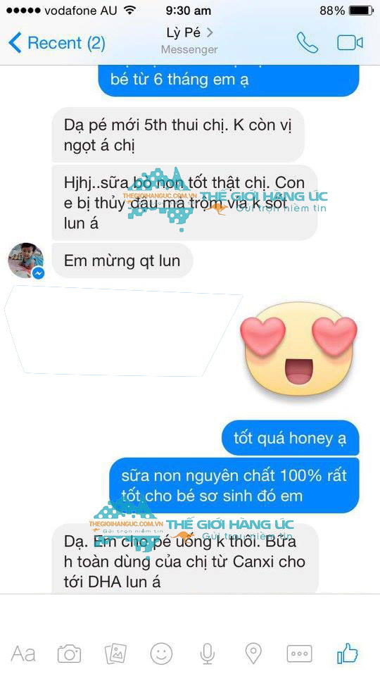 Phản hồi của khách hàng về sữa bò non úc blossom