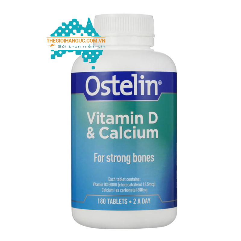 Viên bổ sung Vitamin D & Canxi Ostelin 180v