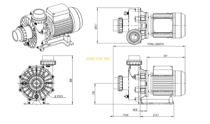 Máy bơm massage Waterco Turboflo 150