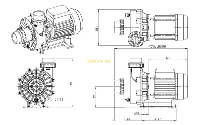 Bản vẽ chi tiết bơm Turboflo 400