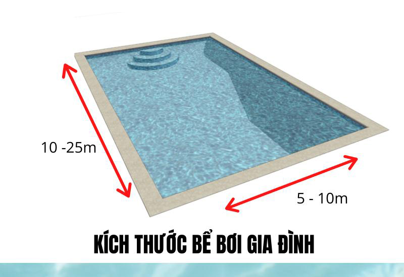 Kích thước bể bơi gia đình